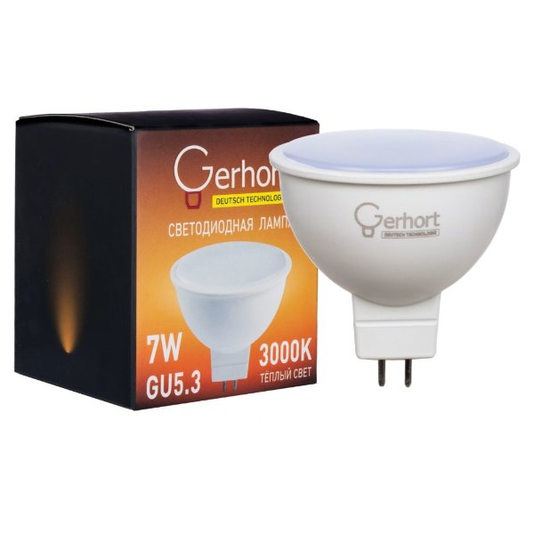 Светодиодная лампа 7W GERHORT JCDR LED 3000K GU5.3 — Дзинь ля-ля