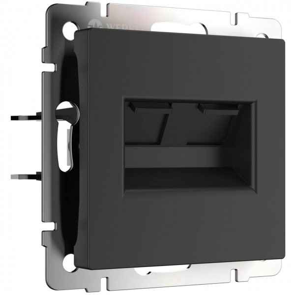 Розетка Werkel двойная Ethernet RJ-45 черный матовый W1182208 4690389157004 — Дзинь ля-ля