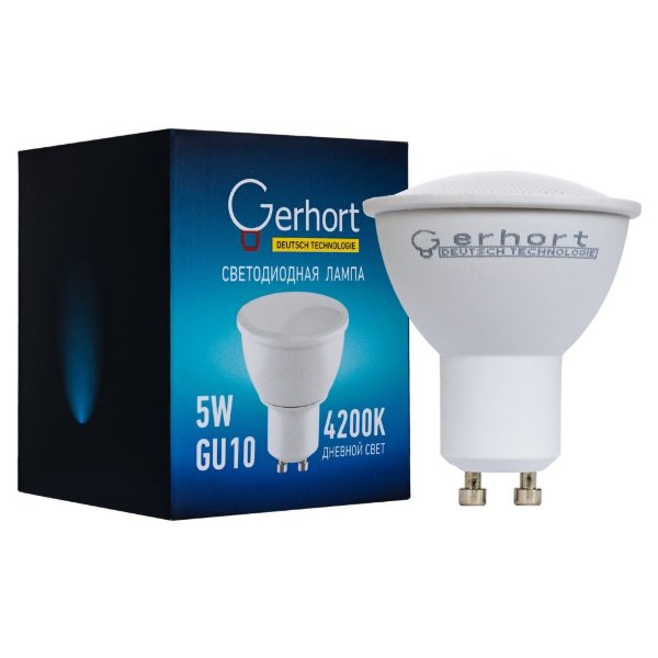 Светодиодная лампа 5W GERHORT GU10 LED 4200K GU10 — Дзинь ля-ля