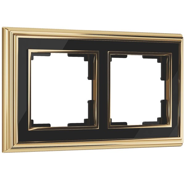 Рамка Werkel Palacio на 2 поста золото/черный WL17-Frame-02 4690389103636 — Дзинь ля-ля